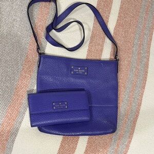 Kate Spade Purple Crossbody Bag and Wallet Combo.